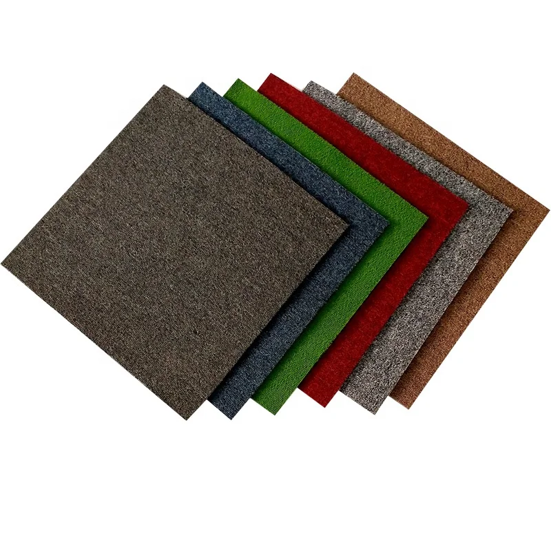 High quality interlocking PP gray peel and stick  floor carpet for  office commercial carpet tiles 50x50