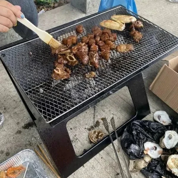 Portable Mini BBQ Charcoal Grill Disposable BBQ Portable Charcoal Grill for Camping Outdoor BBQ Camping