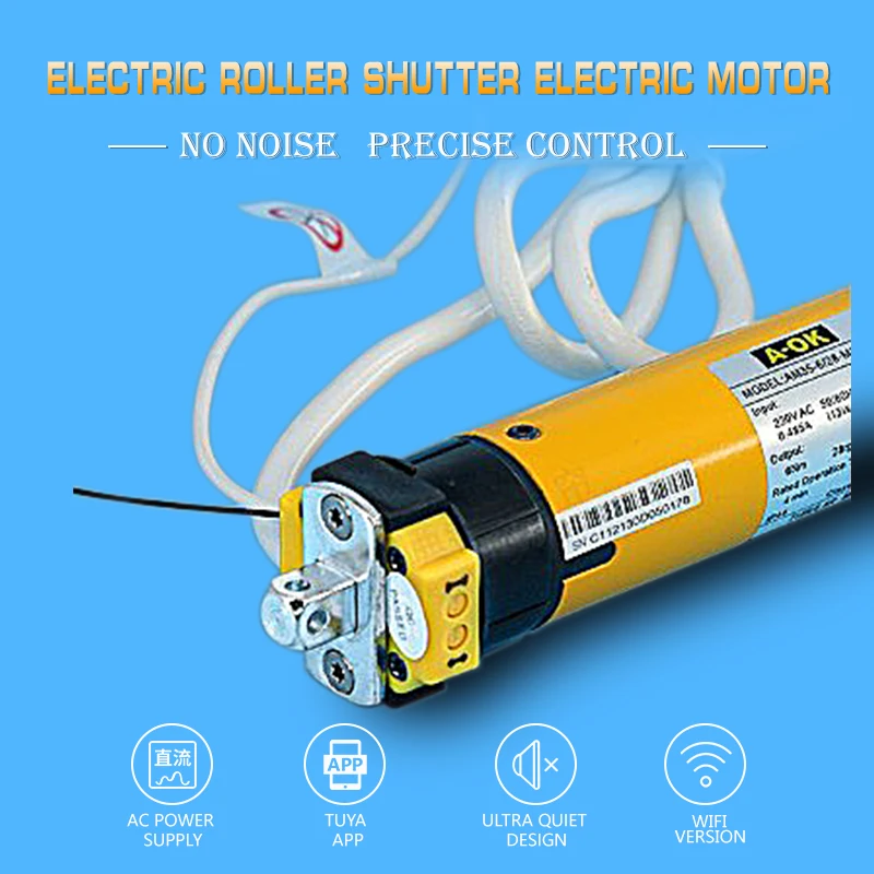 A-OK AM35 6/28 tuya wifi tubular motor work with alexa google home window shading rolling motor for smart home