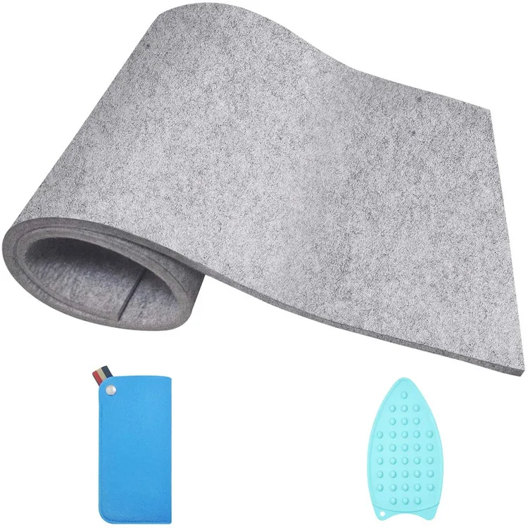 Amazon hot sale 60 x 22 inches wool pressing mat for quilting large size New Zealand wool ironing pad mat with Felt Storage Case