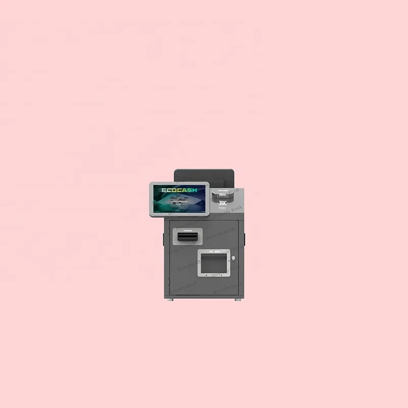 10inch Ecocash Deposit notes and coins Cash Register Cash Deposit and Withdraw Kiosk Machine