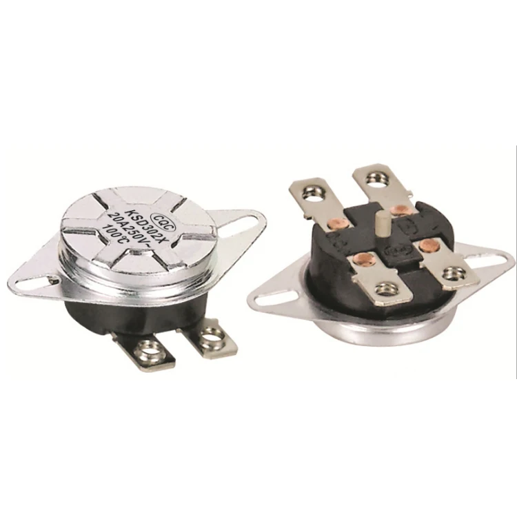 Manual reset over heat thermal switch, manual reset bimetallic thermostat ksd301 250v 16a 50-180c