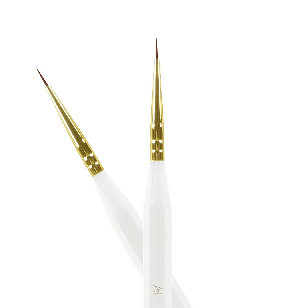 AI matte white hexagon handle PET  Nylon Hair series Art brush for small daisies and painted use BW4