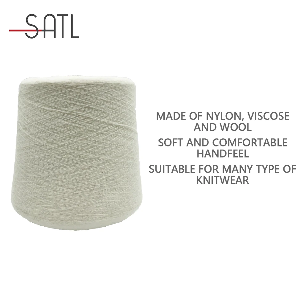 Oem Manufacturing 1/15nm 35% Nylon 35% Viscose 30% Wool Mule Spun Blended Yarn For Knitting
