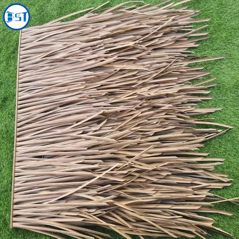 Water resistant emulation palm leaf thatch roof synthetic palm artificial straw plastic thatch for farm roofing