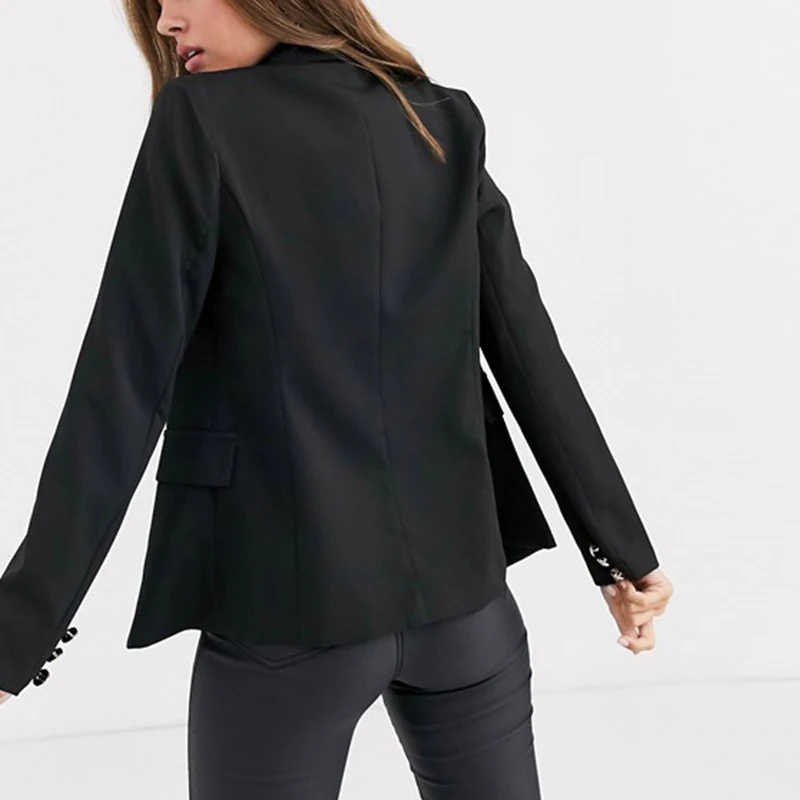 Women DOUBLE BREASTED BUTTON blazer women formal suits office lady