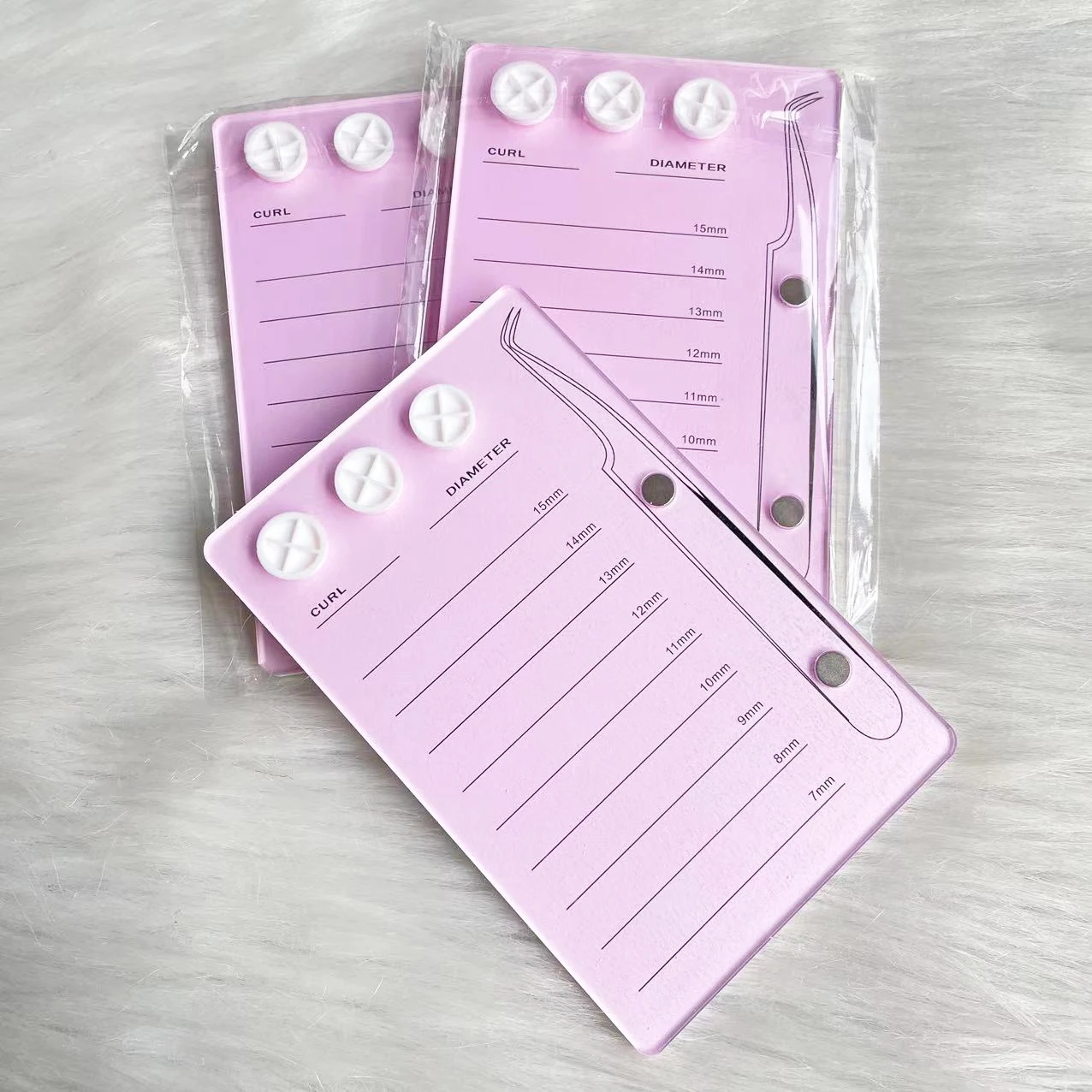 OEM Factory Wholesale False Eyelashes Acrylic Magnetic Lash Tiles Lash Extension Tools Tweezers With Lash Stand Pallet