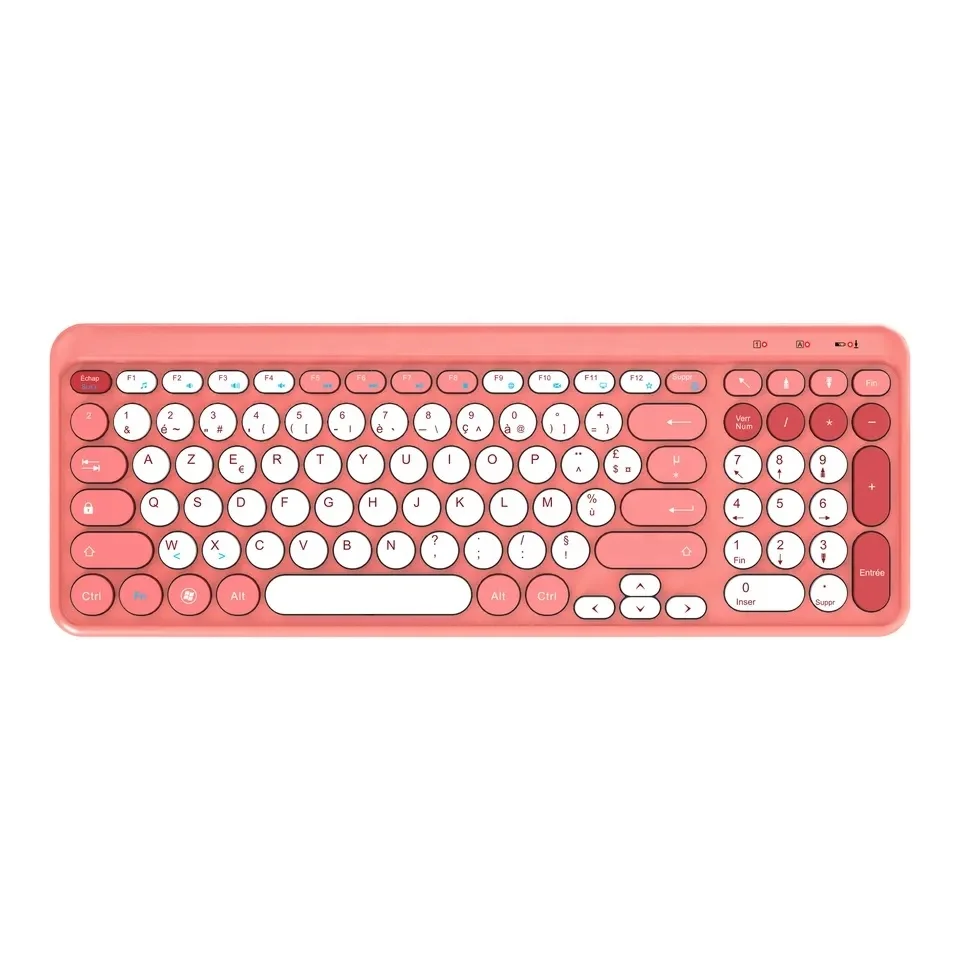 Wireless Rechargeable Keyboard Dual Mode 2.4G BT1 BT2 Slim Keyboard Scissors Structure Multi Device Connectivity