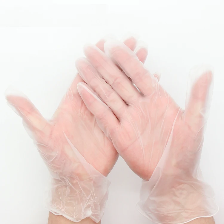 100% latex free disposable vinyl glovees transparent/ clear  PVC  glovees