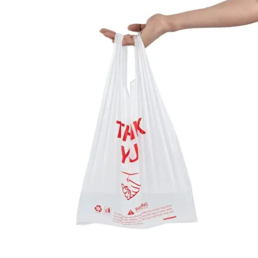 China Manufacturer for Grocery bulk Retail Store disposable Heavy Duty with handles shopping t shirt bags