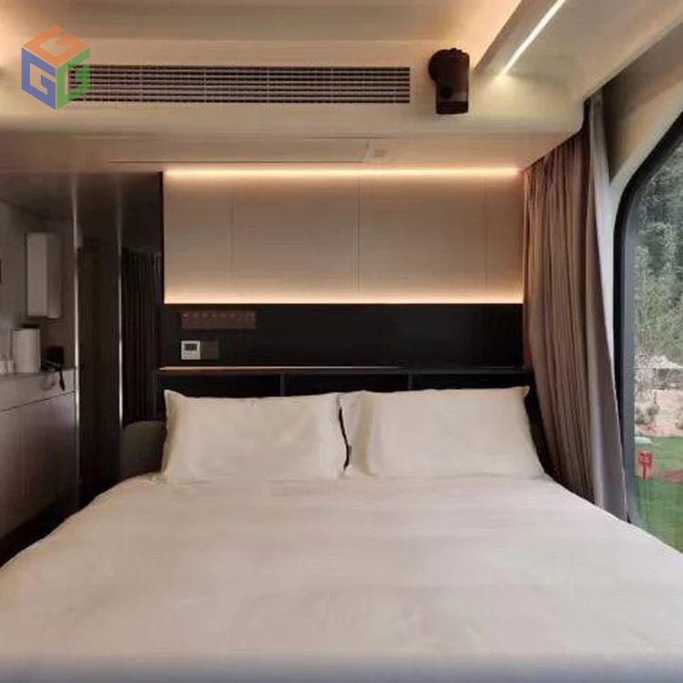 smart windproof hotel building Luxury beach villa manufacture mobile prefab space capsule house for sale