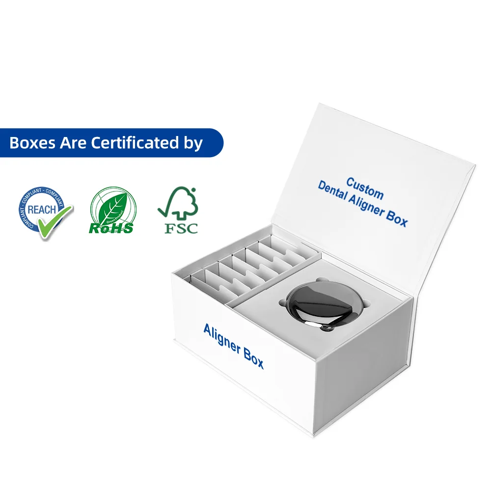 Customized Magnet Dental Clinics Clear Correct Braces Boxes Magnetic Aligner Box With Accessories