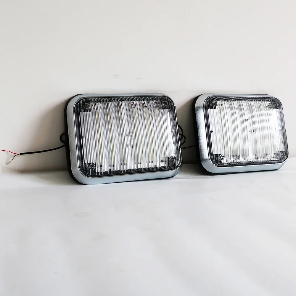 High Brightness Car Truck Side Strobe Lights COB White Grille Lights Emergency Warning Light For Roadway Safety 2-flash Pair