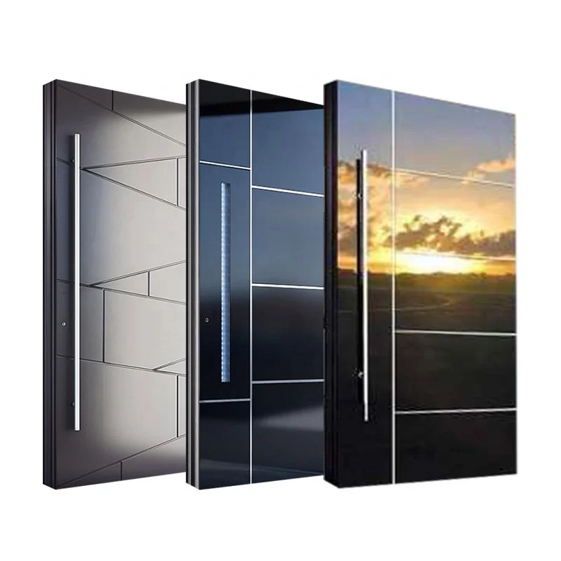American Large Entry Door Security Exterior Door For Home Luxury Steel Aluminum Entrance Pivot Door