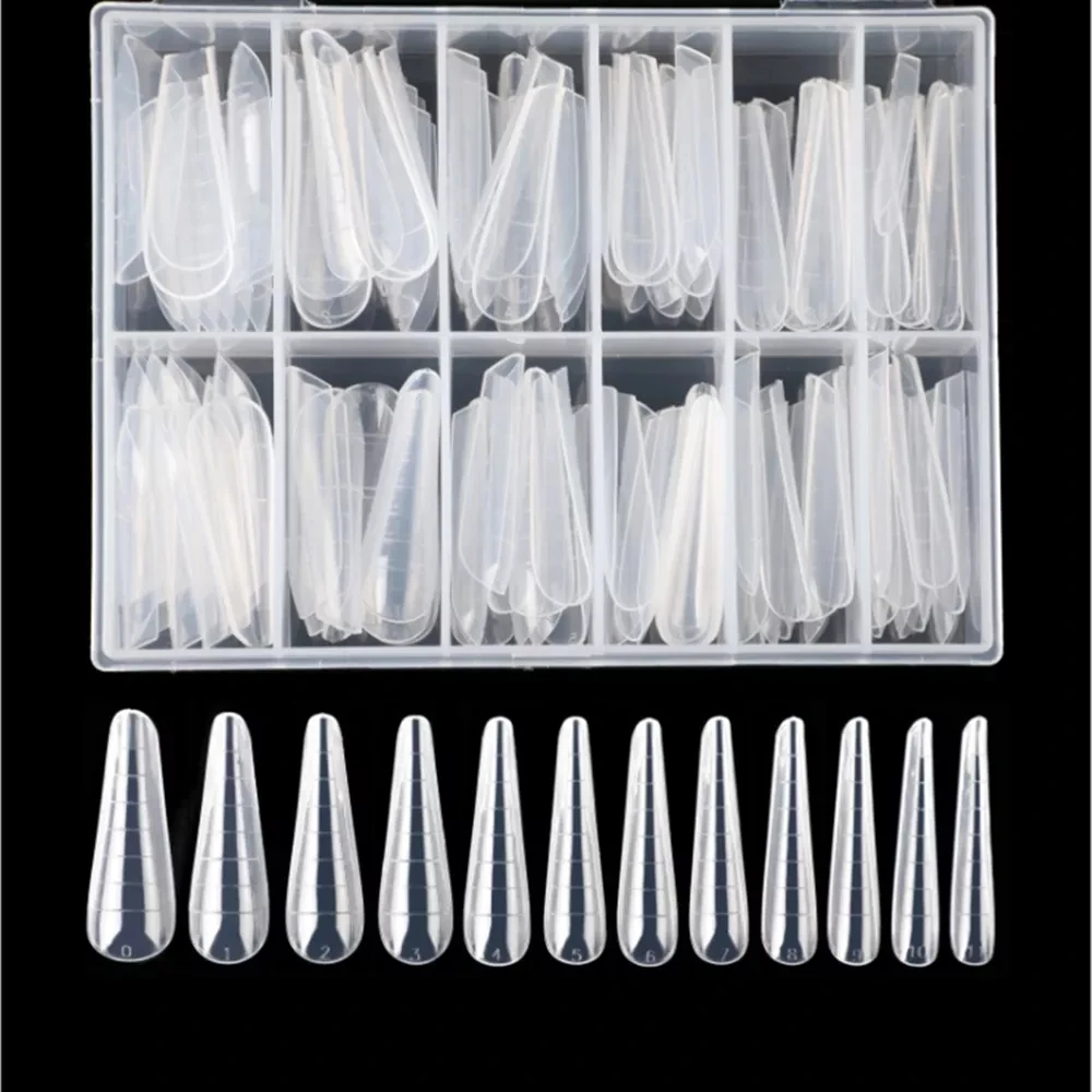 Yimart 120pcs Nail Dual Forms Nail Extension System for Poly Nail Gel Mold Clear Full Cover False Tips Acrylic