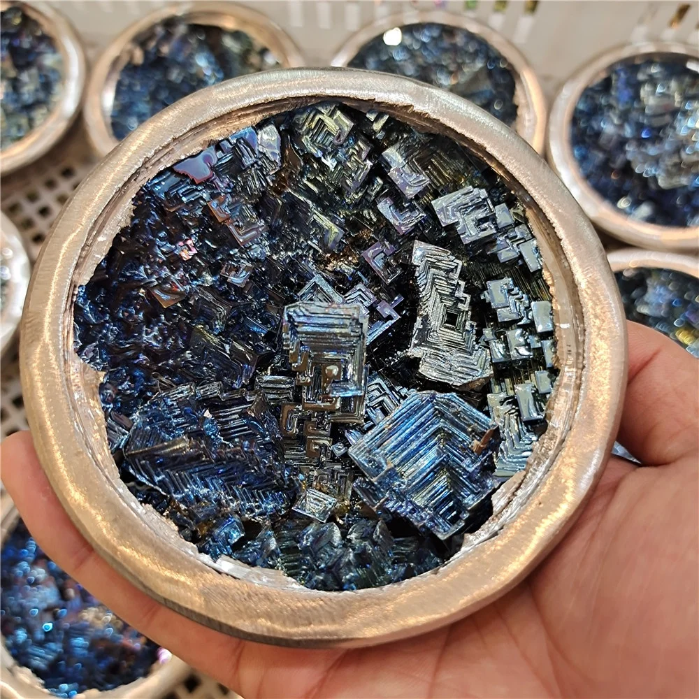 Natural Gemstone Seven Colour Bismuth Bowl Treasure Ore cornucopia Mineral Specimen For Home Decoration