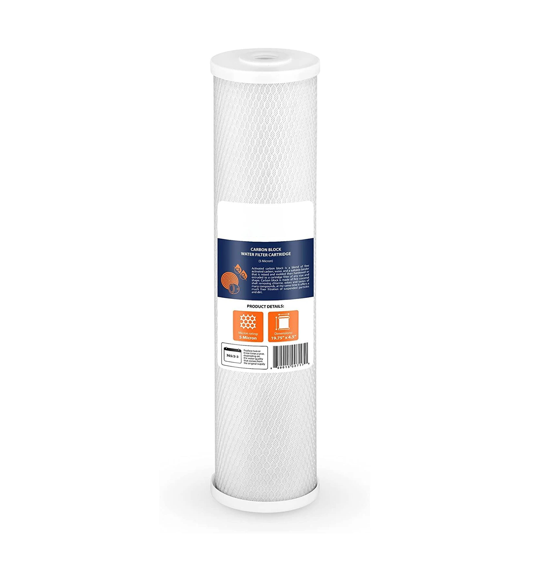 Universal Whole House 5 Micron 20 inch Cartridge activated carbon water filter cartridge