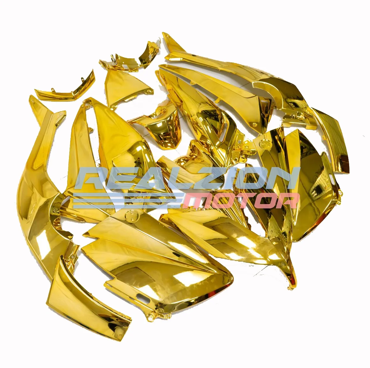 REALZION Motorcycle Golden Chrome Fairing Front Fiber Body Kit Deflector Rear Rectifier For Yamaha TMAX 530 2017 2018 2019 (1600112504469)