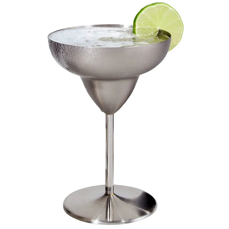 Unbreakable Stainless Steel Mirror Polished Martini Margarita Tall Cocktail Glasses For Bar Party