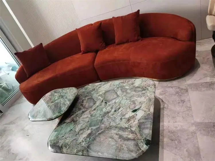 Modern Minimalist Luxury Microfiber Fabric Half Circle Designer Sofa Set round Curved Lounge Couch with Modular Feature