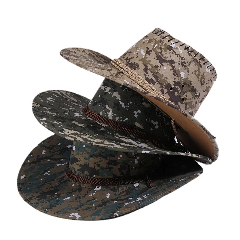 Hiking camping Western Cowboy Hat hunting jungle war army camouflage cap