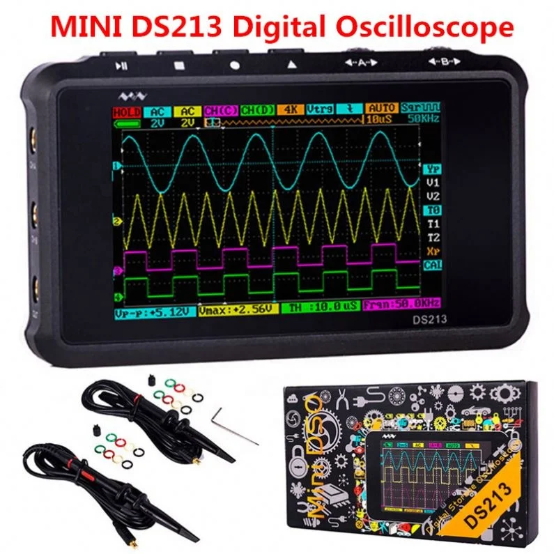 DSO203 обновления DS213 4 канала 100 мс/с MINI Nano DSO213 профессиональный портативный цифровой осциллограф DSO