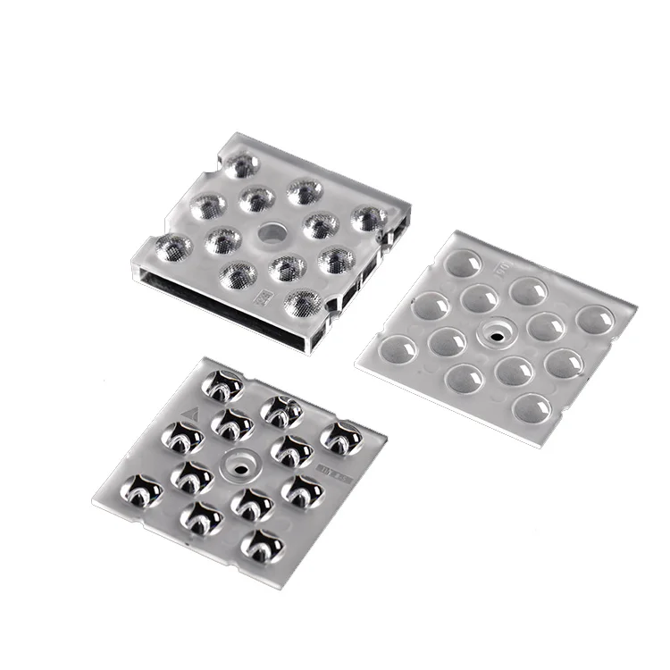 50x50mm 12 in 1 3030 LED Lens 25 Degree Flood Lighting Lens TypeII-M Street Lighting Lens