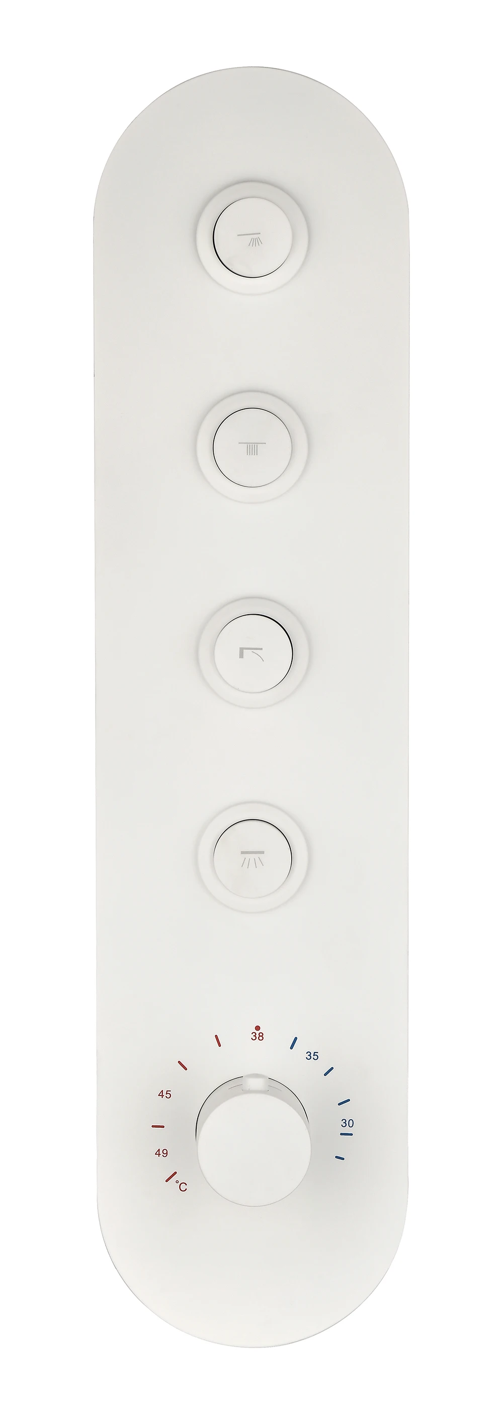 Shower accessories four function buttons hot and cold water thermostatic control switch brass chrome/black/white/goldvalve body