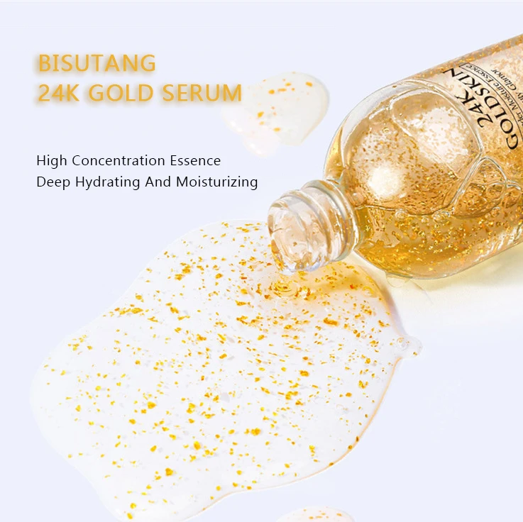24k  Gold Hyaluronic Acid Hydrating Serum Face Vitamin C Facial Brightening Serum Private Label Organic Facial HA Serum