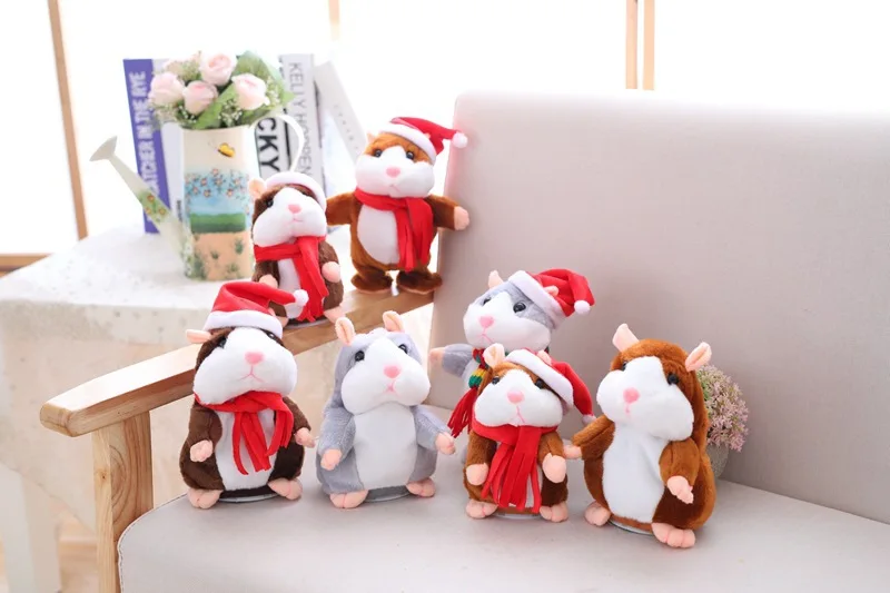 Can talk hamster recording imitate speech shake nod talking hamster 15cm plush toy children cartoon toy gift