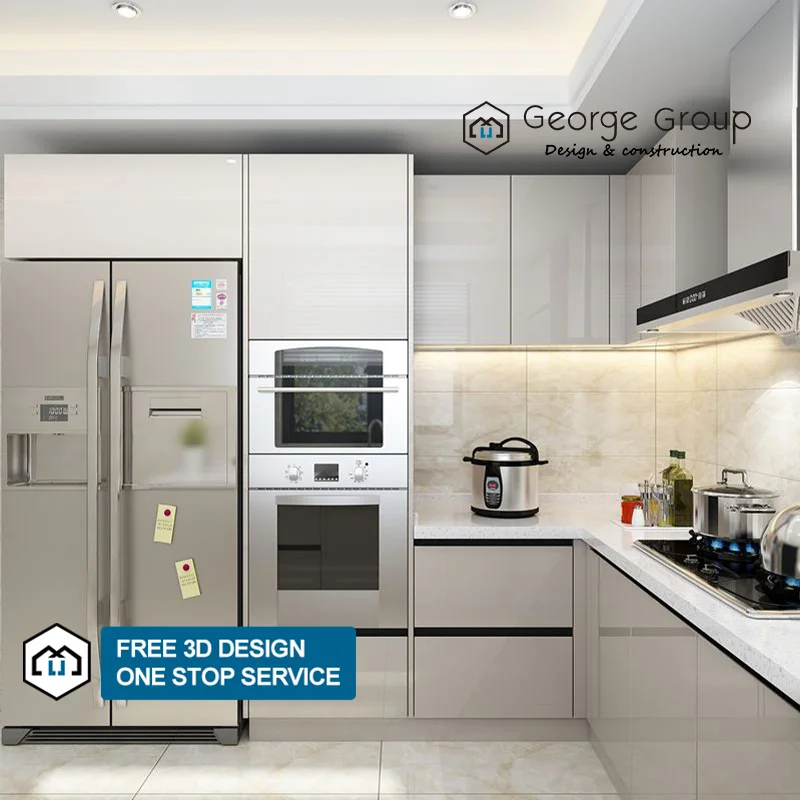 George custom high gloss complete kitchen furniture cupboards cabinet melamine modern designs kitchen cabinets