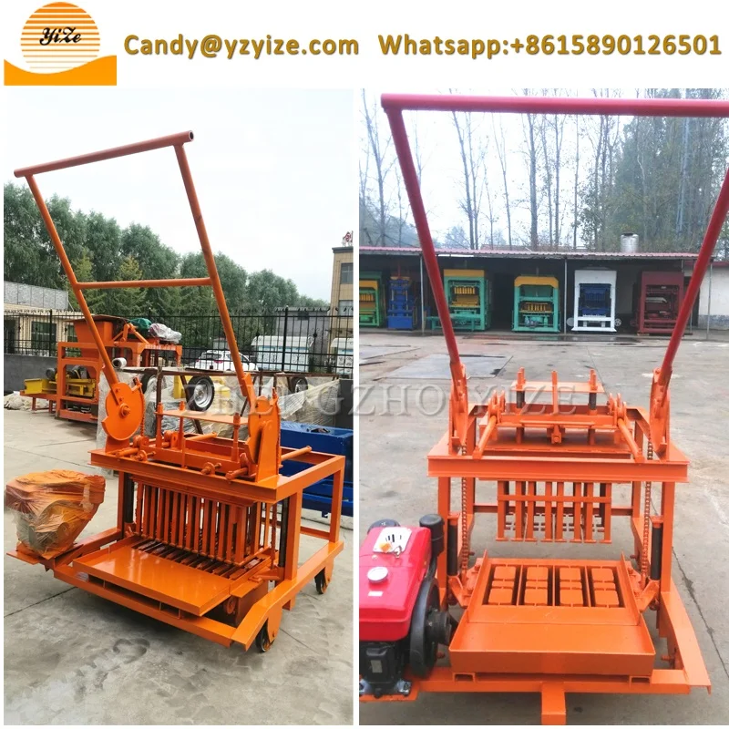 
QM4-45 diesel engine powered concrete cement hollow block and brick making machine 