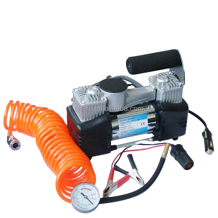 Низкая цена, двойной цилиндр с микро-аккумулятором 12 В, воздушный насос для автомобильных шин
