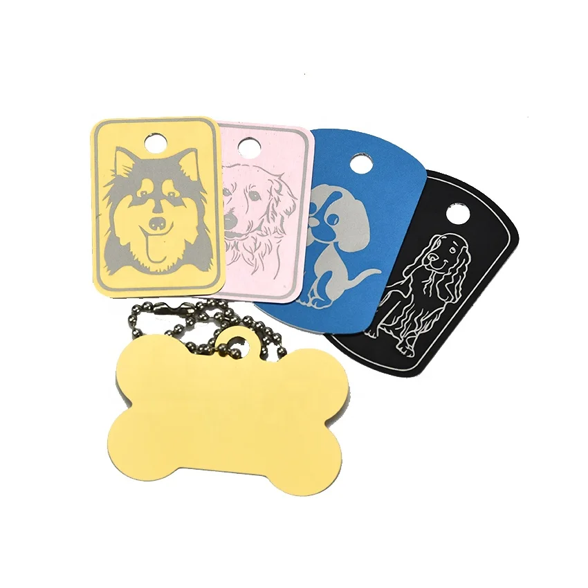 Personalized Blank Pet ID Dog Tag Necklace Metal/Plastic Custom Dog Collar Custom Dog Tag Acrylic Tag