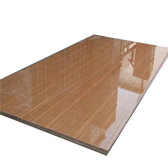 high glossy uv maple plywood 4*8 16mm 18mm uv clear coated birch plywood for making cabinets