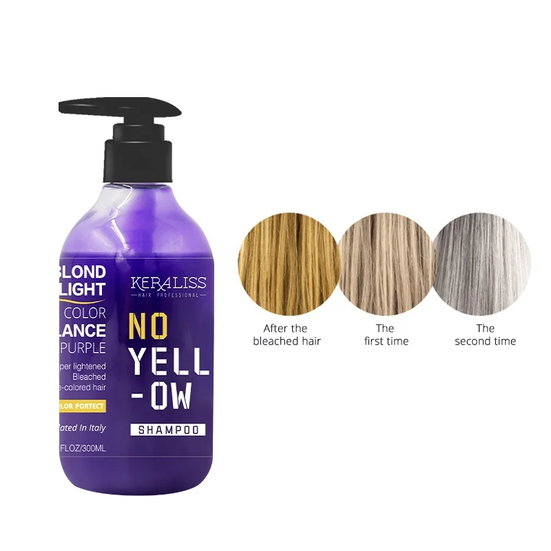 Hot Sale Bulk OEM No Yellow Toner Silver Purple Shampoo Anti Brassy Color for Blonde Hair
