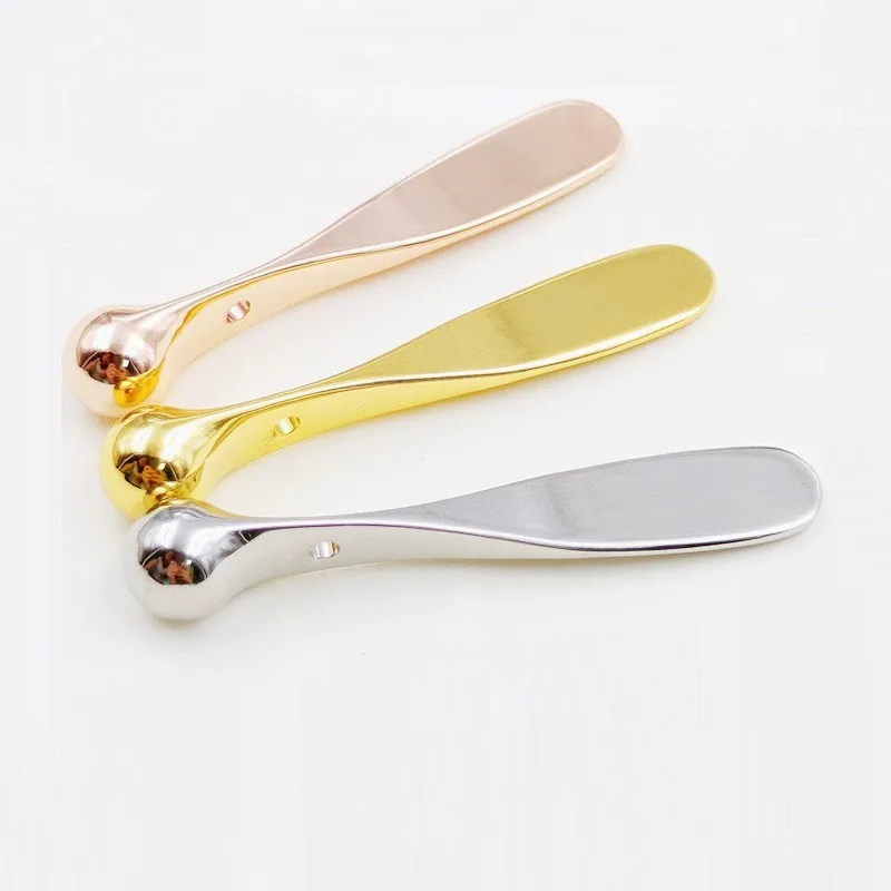 High quality mini metal DIY gold rose silver spatula facial mask skin eye cream Massage sticks with custom logo scoop