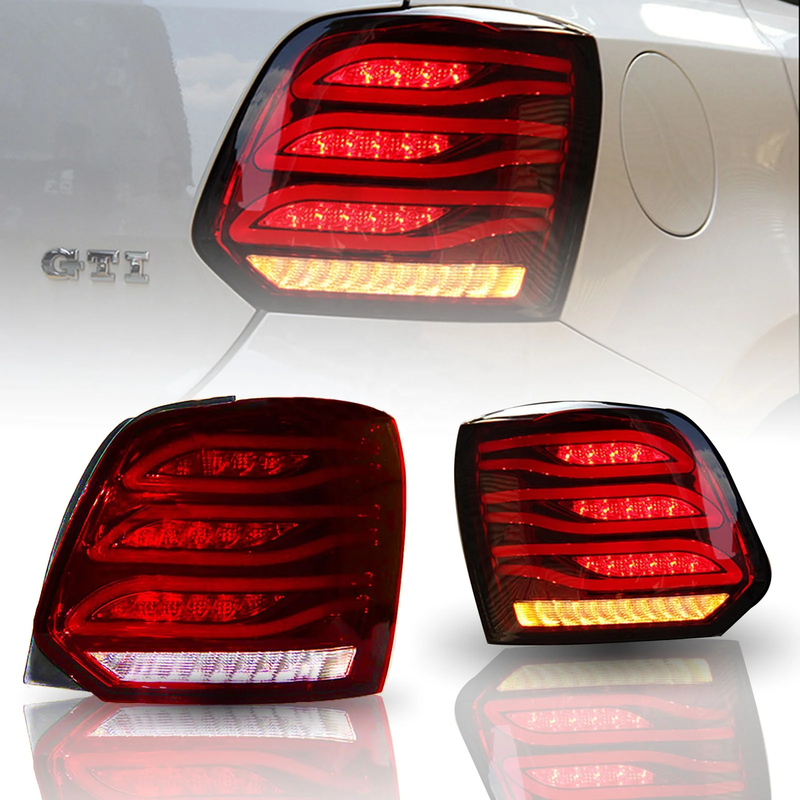 Car tail lamp for VW polo taillights 2011-2017 for polo LED Tail  Lamp Turn Signal Brake Reverse LED light