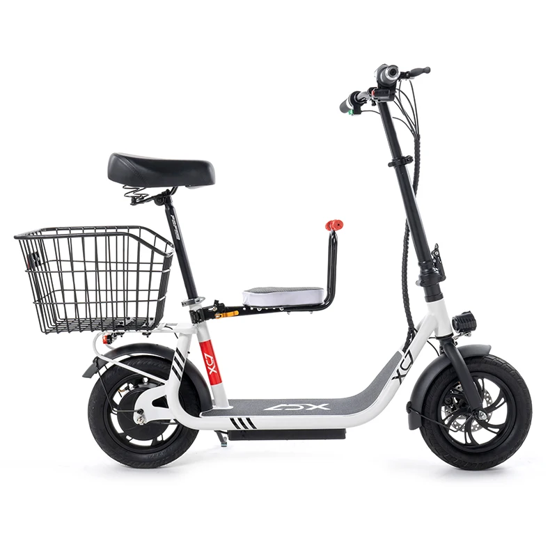 2024 Light Cheap 36V 48V 12inch 12Ah 3 Wheel Electric Scooter Removable Seat Basket Dual Suspension 48V Lithium Battery Mobility