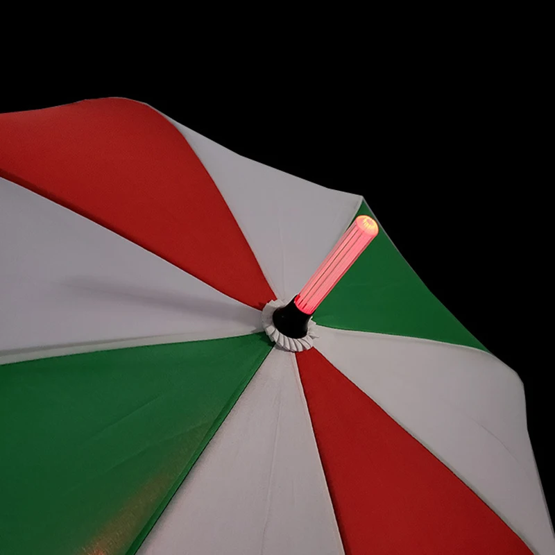 Yubo 27 inch hand open windproof colorful led light umbrella custom logo straight umbrella