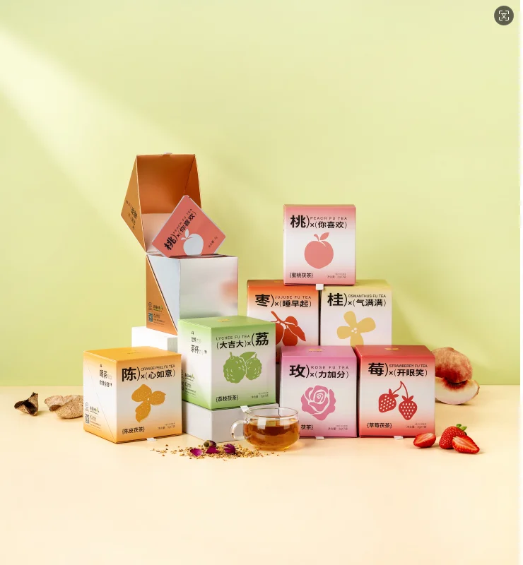 7 Days Flavored Dark Tea Rose Flower Tea Peach Fruit Tea