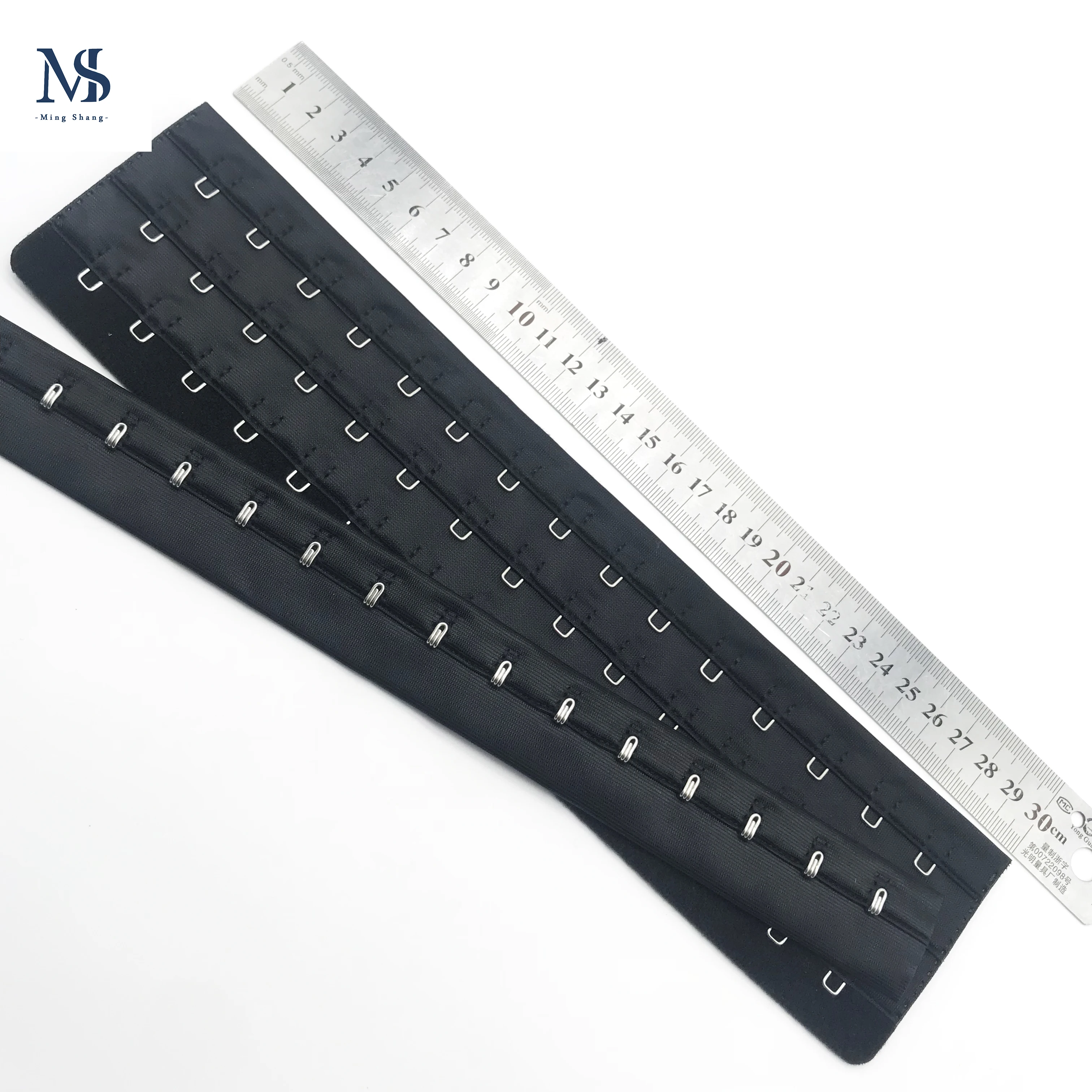 MingShang Customize Double Needle Hook and Eye Tape Bra Underwear accessories Hook Back Strap Bra Extender