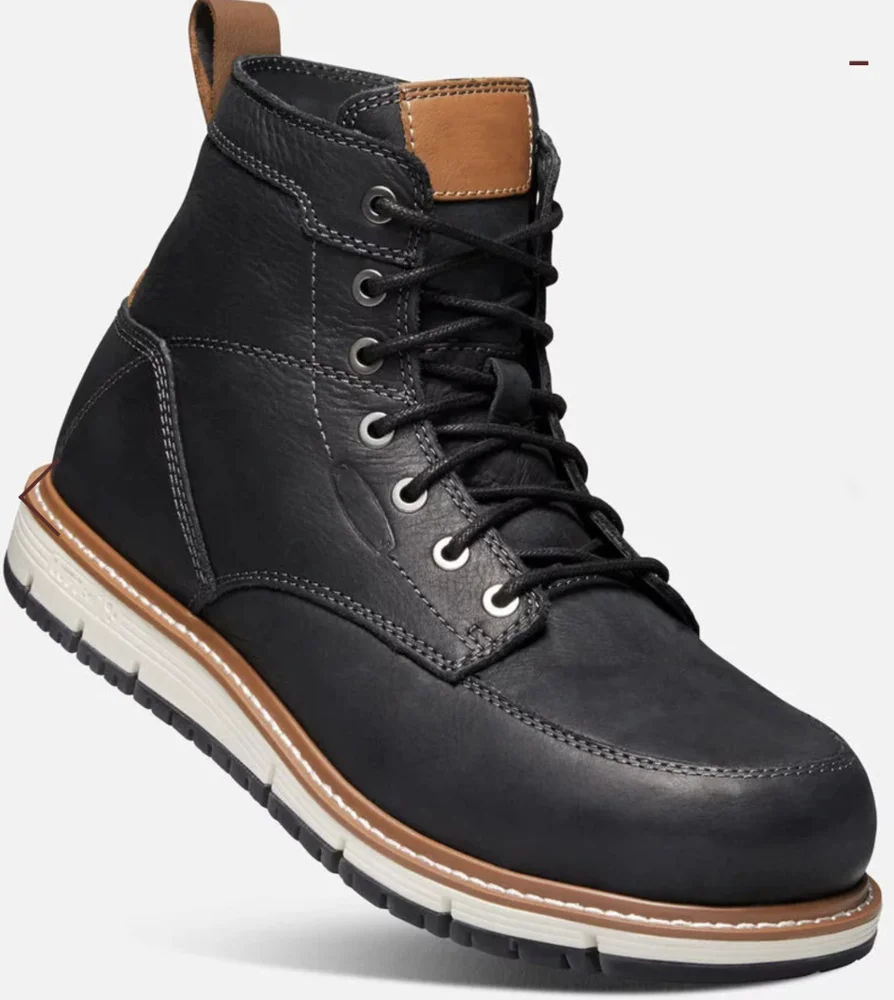 
Mens full grain leather Oil slip and chemical resistant waterproof electrical hazard composite toe safety work shoes 