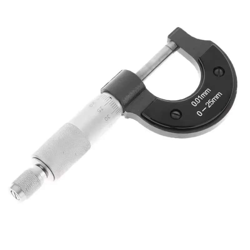 0-25mm/0.01mm Precise Micrometer Thickness Gauge Measuring Tools Metric Caliper Spiral Outside Micrometer External Micrometer