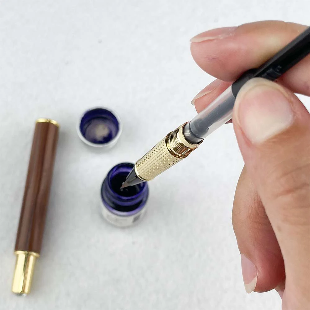 wood calligraphy brush pens  refillable Chinese ink wash Drawing pen with customize logo