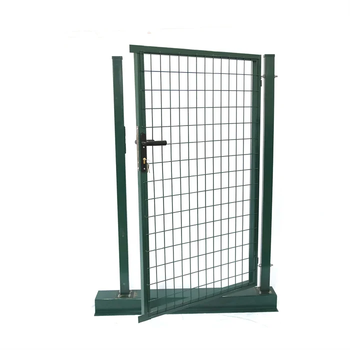 Dark Green Powder-Coated Steel Pedestrian Gate for Garden Fencing
