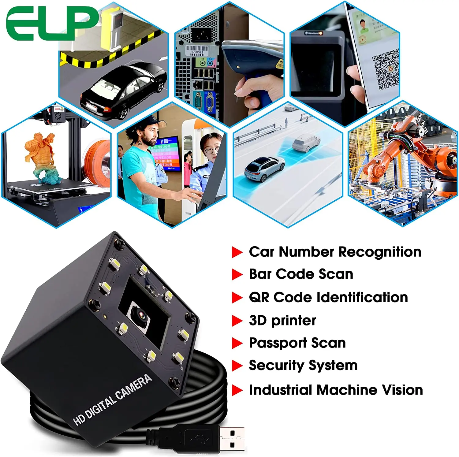 ELP 16mp Auto focus USB Webcam with Metal Case Day & Night Vision AF USB Camera IMX298 4K Mini PC Camera UVC USB2.0 For Scan