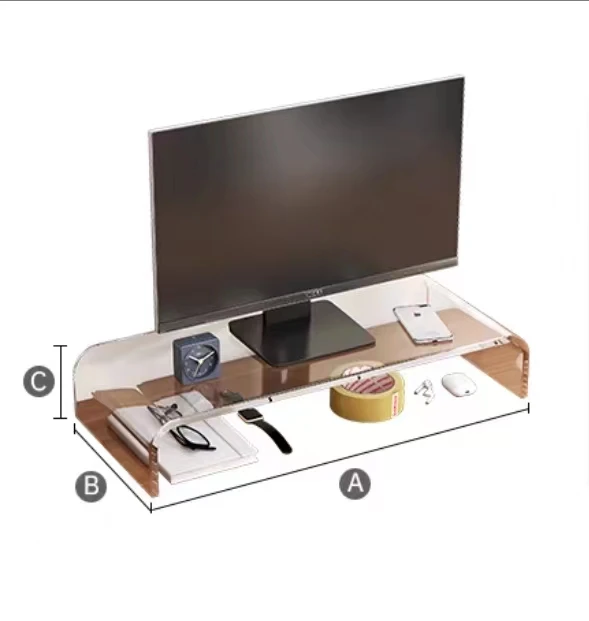 Clear Acrylic Monitor Stand Riser Laptop Acrylic Computer Monitor Heightening Stand
