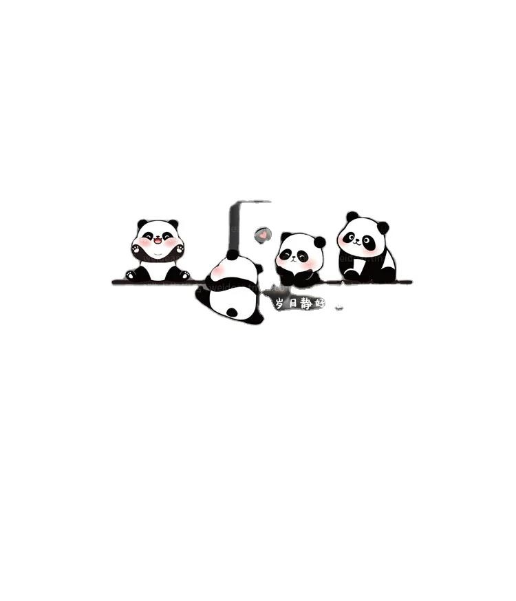 cartoon panda decoration sticker door hanging  window PVC sticker  animal series decals