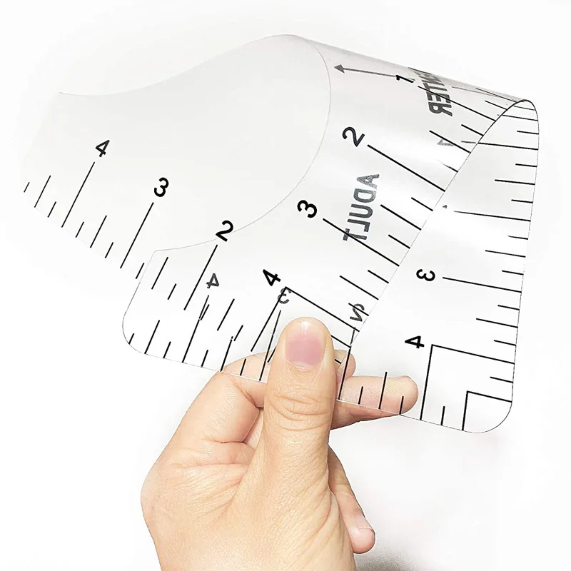 Custom Promotional 4 pieces per set  t shirt ruler guide tool set t-shirt ruler